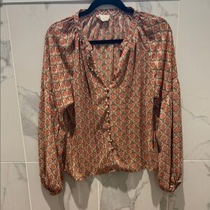 Chic Women's Blouse with Geometric Pattern